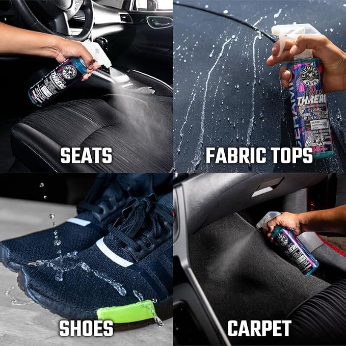 Chemical Guys, HydroThread Ceramic Fabric Protectant & Stain Guard, 16 oz | Works on fabric, carpet & upholstery, keep floor mats looking clean, use with microfiber towel or interior brush