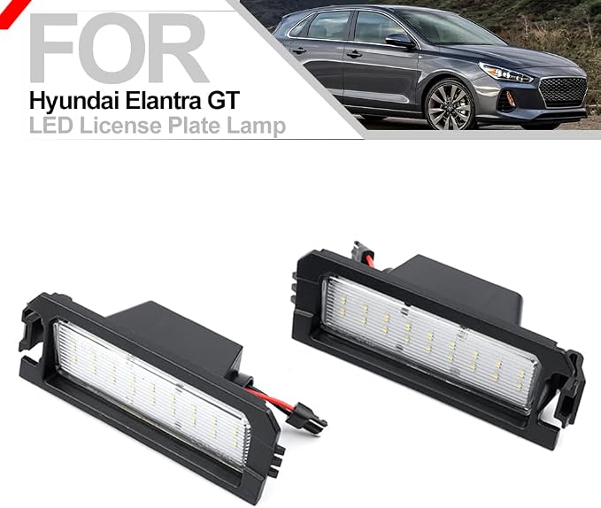 2pcs Xenon White LED License Plate Lights for Hyundai Elan'tra GT Sonata Number Plate Lamp Assembly Replacement Error Free Led Rear Tag Lights OEM Tag Lamp Assembly