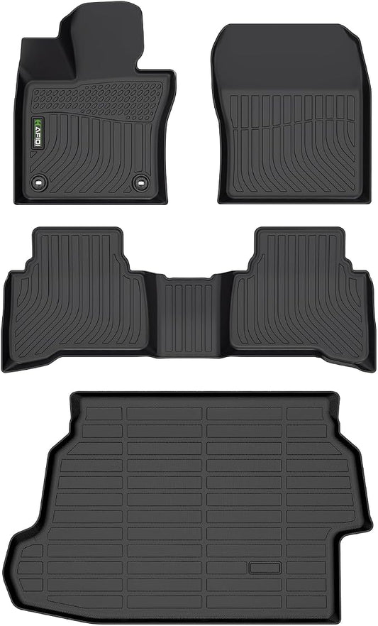 HAFIDI® Floor Mats & Cargo Liner Set Fit for 2023 2024 2025 2026 Toyota Prius & Prius Prime All Weather Protection TPE Anti-Slip Automotive Full Set Floor Liners Custom Accessories - Black