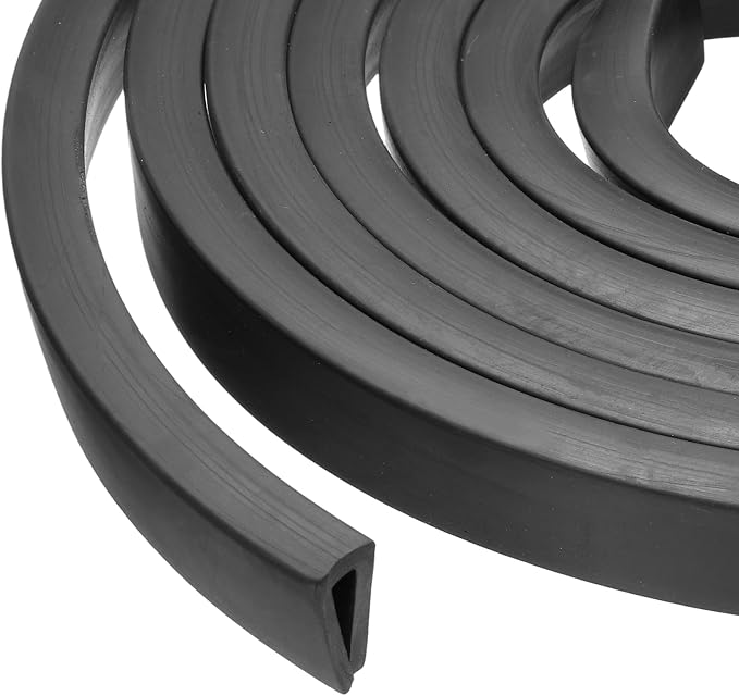 PATIKIL 6.6ft U Rubber Edge Trim Fit for 7mm Edge, 16 mm x 30 mm Black