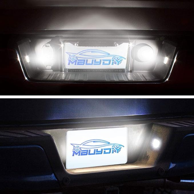 LED License Plate Light Lamp Assembly | Compatible with 2014-2025 Chevy Silverado GMC Sierra, 15-26 Colorado Canyon Pickup Truck 6000K White, Pack of 2