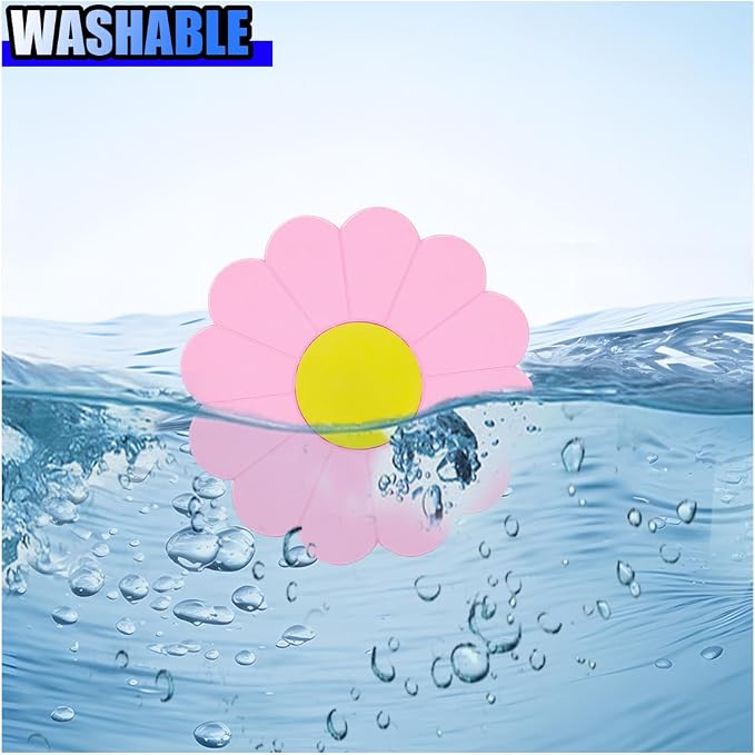 2PCS Car Cup Coaster, Flower Shaped Silicone Non-Slip Vehicle Drink Holder Insert Mat, Universal 2.75 Inch Waterproof Automotive Interior Decoration Beverage Pad Accessories (Pink)