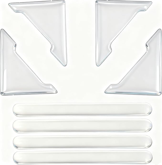 MSMJFSA 8 Pcs Clear Car Door Edge Guards, PU Bumper Protectors | Soft self-adhesive PU guards help protect car door edges from bumps and scratches; clear universal fit for cars, SUVs