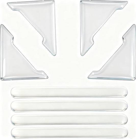 MSMJFSA 8 Pcs Clear Car Door Edge Guards, PU Bumper Protectors | Soft self-adhesive PU guards help protect car door edges from bumps and scratches; clear universal fit for cars, SUVs