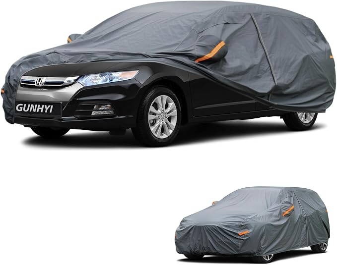 GUNHYI Premium Car Cover Custom Fit Honda Insight Hatchback(2009-2014), 16 Layers Heavy Duty Car Cover Waterproof All Weather with Zipper Door for Sun Rain Snow Dust Uv Protection