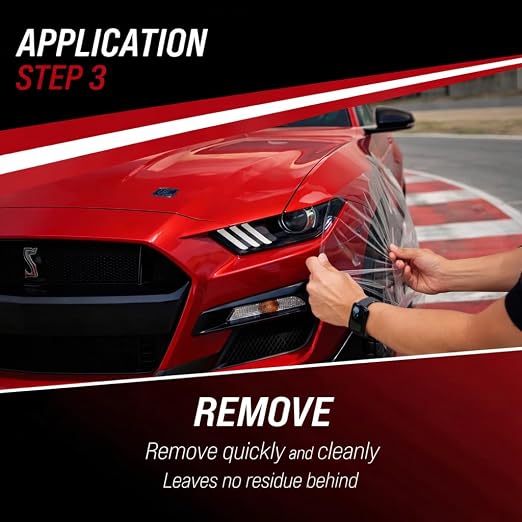 ArmorDillo Temporary Paint Protection Film 3" x 100', Clear Adhesive Car, Bike, Auto Paint Protect Film Tape, Perfect for First-Time Users, Clear PPF, for Track Day, Road Trips, Free Utility Knife