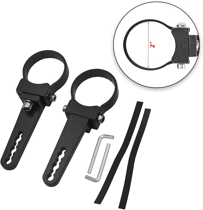 2 Inch Universal Side Roll Cage Bull Bar Tube Clamps LED Light Mount Brackets Compatible with Polaris Ranger RZR Ace General Fit Arctic Cat Fit Yamaha YXZ Fit Kawasaki Teryx ATV UTV
