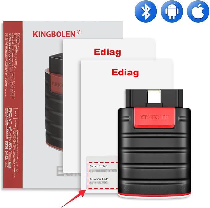 KINGBOLEN Ediag OBD2 Scanner Bluetooth, Full System Bidirectional Scan Tool | All Software 1 Year Update For iOS & Android, Active Test Code Reader with ECU Function, 15+ Reset Service, FCA AutoAuth