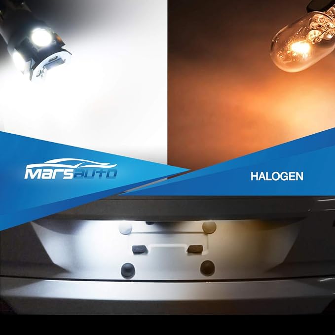 Marsauto 194 LED Bulbs 168 T10 2825 5SMD LED Bulbs Car Dome Map License Plate Lights Lamp White 12V, Tail Light Covers (Pack of 2)