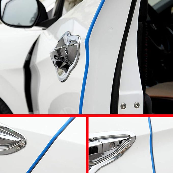 ESUPPORT U Shape Car Door Moulding Protector Strip Edge Guard Trim Seal | 16ft 5M U Shape Auto Rubber Protect Stripping Anti-Scratch Anti-Collision Guards Blue