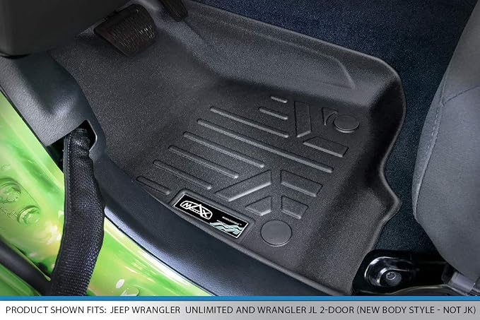 MAXLINER Floor Mats 2 Row Liner Set Compatible with 2018-2018 Jeep Wrangler