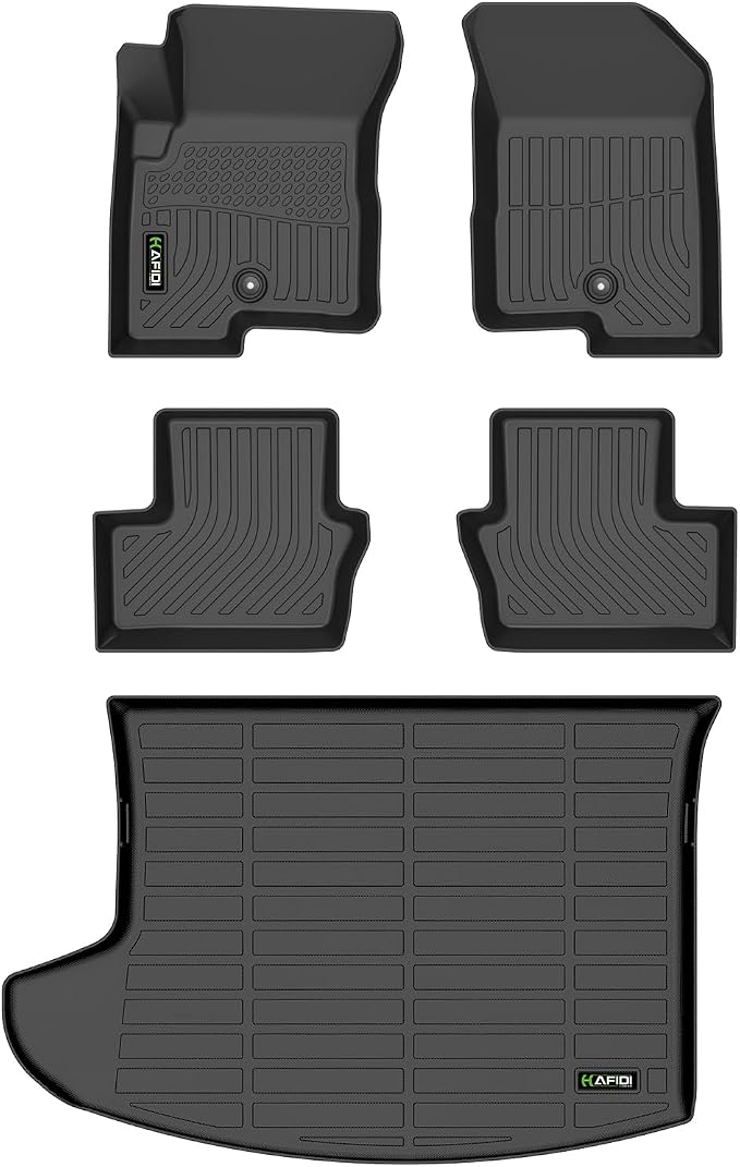 HAFIDI® Floor Mats & Cargo Liner Set Fit for Jeep Compass 2007-2016 All Weather TPE Anti-Slip Car Full Set Floor Liners Custom Accessories - Black