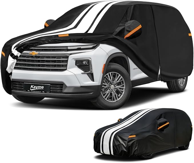 Kayme Heavy Duty Car Cover Custom Fit for Chevrolet Traverse (2008-2026), Outdoor Full Exterior Cover with Tape and Towel, Rain Snow Sun UV Protection.