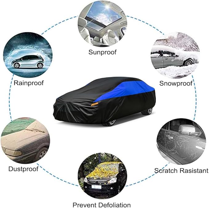 GUNHYI Car Cover for Coupe Sport Sedan Waterproof All Weather, Suitable for Porsche Boxster, Toyota 86/Supra, Nissan 370Z/350Z, Audi A3, Kia Spectra, Acura Integra, Dodge Viper etc.