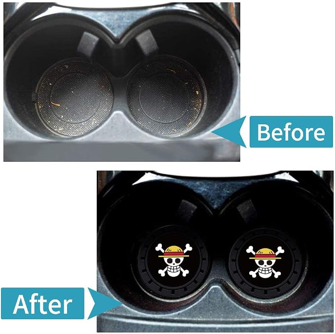 Cup Holder Insert Coaster for One Piece Anime Fans,Anti Slip Car Cup Coaster Interior Accessories