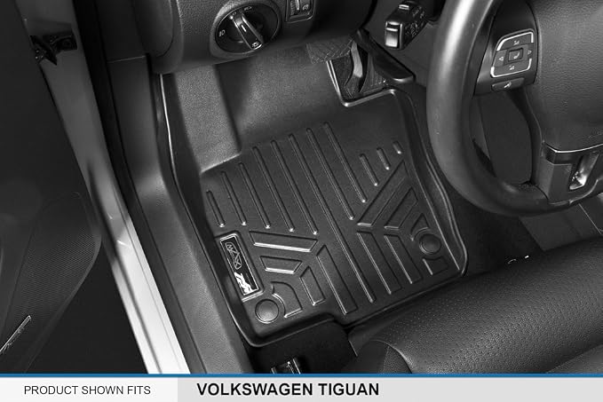 SMARTLINER Custom Fit Floor Mats 2 Row Liner Set for 2009-2017 Volkswagen Tiguan