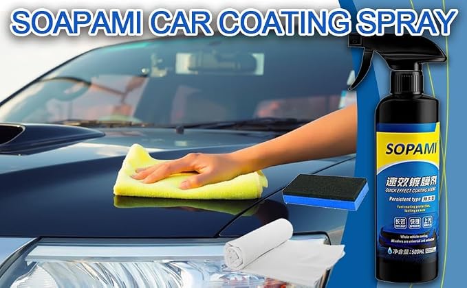 SOPAMI Ceramic Paint Sealant Spray, Ceramic Coating for Cars | 17.5oz High Shine Car Wax Spray, 6 months of protection, Waterless Car Wash, Long-lasting Hydrophobic, High Gloss Shine