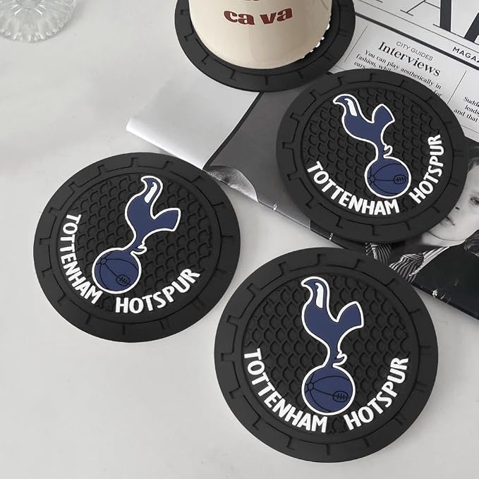 Cup Holder Insert Coaster for Tottenham Hotspur UEFA UCL Fans,Anti Slip Car Cup Coaster Interior Accessories