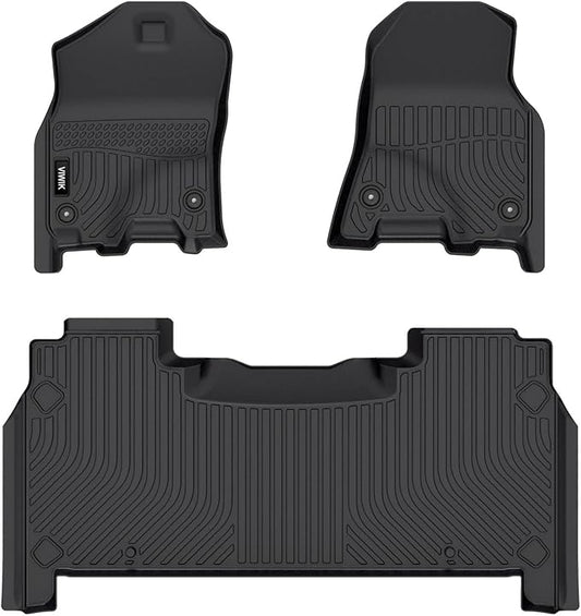 VIWIK Floor Mats for Dodge Ram 1500 Crew Cab 2019 2020 2021 2022 2023 2024 (NOT for Classic), TPE Rubber Car Mats All Weather Custom Floor Liners for Ram 1500 Crew Cab 1st & 2nd Row Non-Slip Odorless