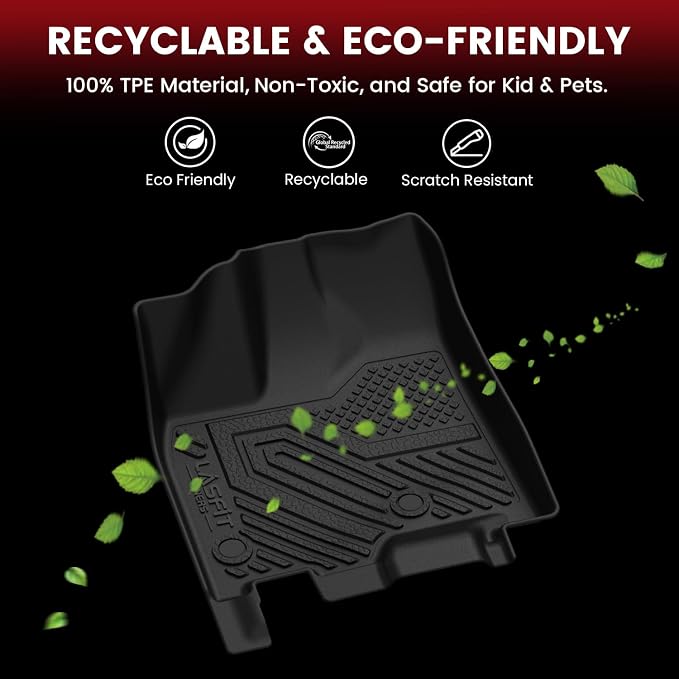LASFIT Floor Mats & Cargo Liner & Seatback Mat for Toyota Sienna 8 Seat 2013-2020 All Weather TPE Custom Fit Sienna 8 Passenger Automotive Car Liners Full Set Accessories, Black