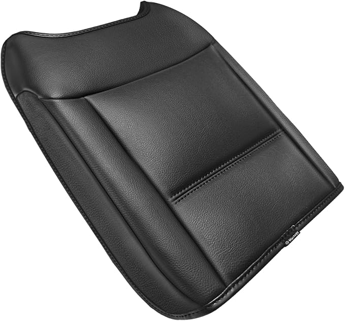 Muslogy Center Console Armrest Cover Fit for Ford F250 F350 F450 2023-2025 2026 Super Duty Accessories, Comfort Armrest Pad Console Lid Cushion Vegan Leather Regular Thick(Bucket Seat ONLY)