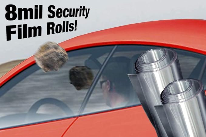 VViViD 8mil Anti-Shatter Security Automotive Vinyl Window Film Roll (30 Inch x 60 Inch 2-roll Pack)