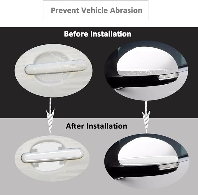 14 PCS Car Door Handle Scratch Protector,Universal Waterproof Anti-Scratches Car Door Cup Protector Transparent 14