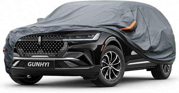 GUNHYI Premium Car Cover Custom Fit Lincoln Nautilus, 16 Layers Heavy Duty Car Cover Waterproof All Weather with Zipper Door for Sun Rain Snow Dust Uv Protection