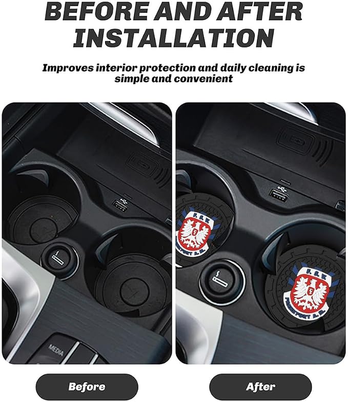Cup Holder Insert Coaster for FSV Frankfurt UEFA UCL Fans,Anti Slip Car Cup Coaster Interior Accessories