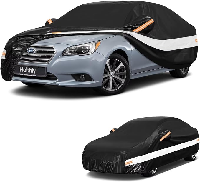 10 Layers Sedan Car Cover Custom Fit for Subaru Legacy (2001-2026), Waterproof All Weather for Automobiles, Outdoor Full Cover Sun Dust Rain Protection with Cotton. Black