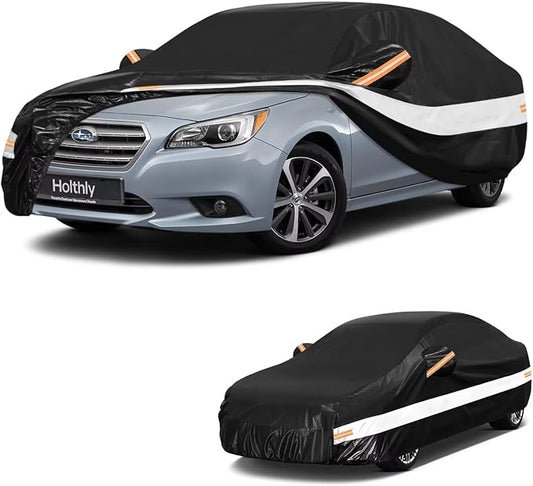 10 Layers Sedan Car Cover Custom Fit for Subaru Legacy (2001-2026), Waterproof All Weather for Automobiles, Outdoor Full Cover Sun Dust Rain Protection with Cotton. Black