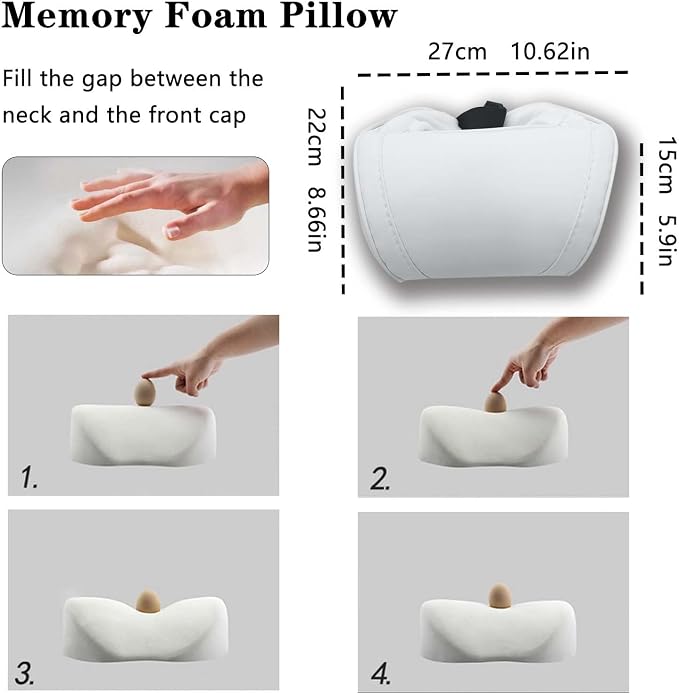 TOPABYTE Car Neck Pillow for Tesla Model 3 Model Y Model S Model X Cybertruck Accessories Memory Foam Ergonomic Design Comfortable Headrest Cushion, 1 Piece, White