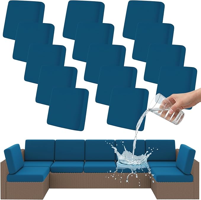 Smiry 14 Pcs Waterproof Patio Cushion Covers, Stretch Outdoor Furniture Covers