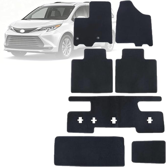 GXARTS Car Waterproof Floor Mats Carpet Full Set Compatible with Toyota Sienna 2013 2014 2015 2016 2017 2018 2019 2020 | All-Weather Protect, Non-Slip Backing Automobile Floor Liner