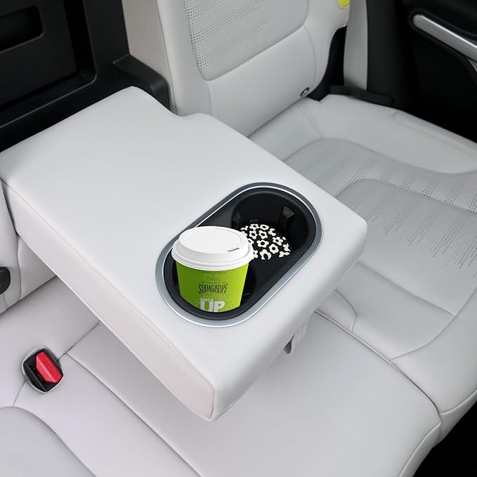 Absorbent Car Coasters 2 Pack for Cup Holders, 2.56" Ceramic Stone & Non-Scratch Cork Base Drink Coasters(White Flower)