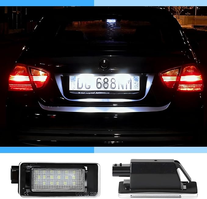 1 Pair Car LED License Plate Light, High Bright Vehicle Rear Tag Lamp Assembly, Automotive License Plate Lighting Kit Replacement, Compatible with Serena Altima Sentra
