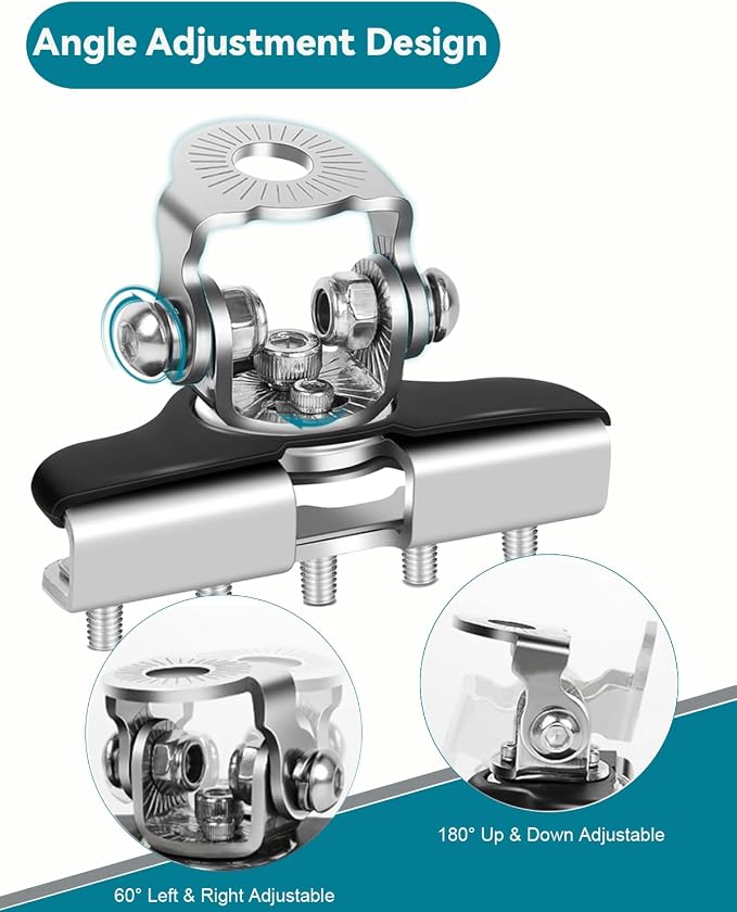 Universal Led Hood Light Mounts, Upgrade Led Work Light Mount Steel Hood Light Bar Holder Non-Destructive Fixing Bracket with 5pcs Fixing Screws for Truck; SUV; Pickup; Wagon; Offroad (Silver)