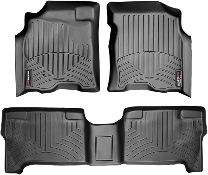 WeatherTech Custom Fit FloorLiners for Toyota Tundra, Tundra, Tundra - 1st & 2nd Row (44030-1-2), Black