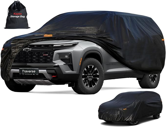 Kayme 7 Layers SUV Car Cover Custom Fit for Chevrolet Chevy Traverse (2009-2025) Waterproof All Weather for Automobiles, Outdoor Full Cover Rain Sun UV Protection.