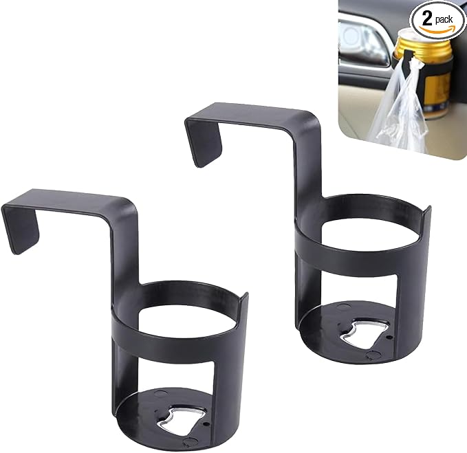 2 PCS Car Door Cup Holder, ABS Car Window Cup Holder, Portable Automotive Beverage Mount, Universal for Most Vehicles (Black #01)
