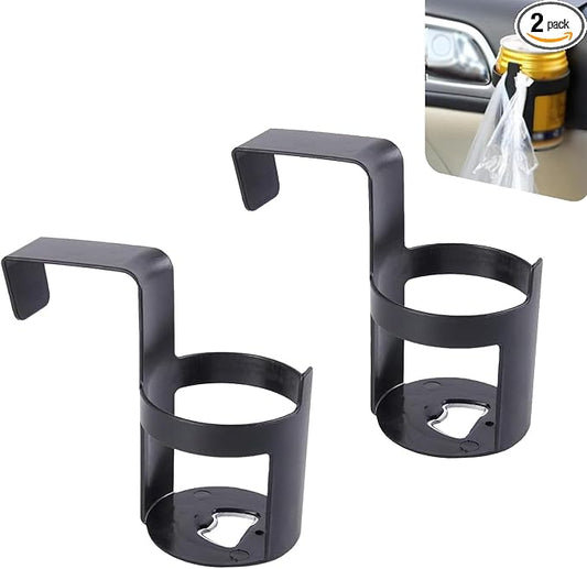 2 PCS Car Door Cup Holder, ABS Car Window Cup Holder, Portable Automotive Beverage Mount, Universal for Most Vehicles (Black #01)