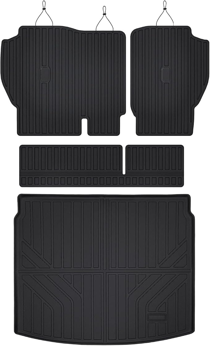 Auxko All Weather Upper Cargo Mat with Backrest Mat Fit for Honda CRV 2023 2024 2025 2026 TPE Accessoris All Season Guard Odorless Anti-Slip Black