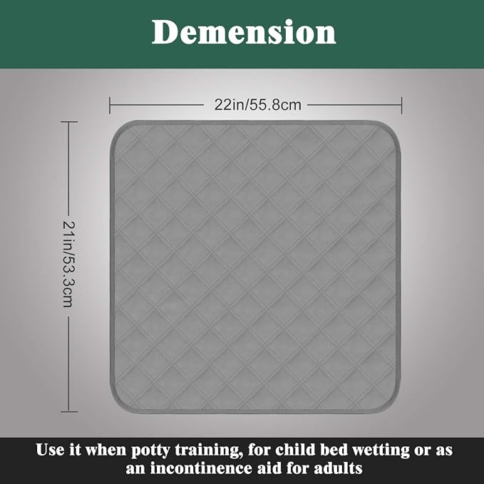 Waterproof Washable Seat Protector Pads Reusable Incontinence Chair Pads Resuable Pee Pads for Senior Adults Kids Stay Well in Place 22"X21" Beige 2Pcs