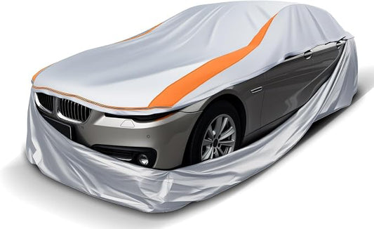 Sliver Full Enclosed Small Car Covers Universal Fit Miata,Mini Cooper,Z1/Z3,SLK-Class,Polo/Rabbit 1975-1984,Fiesta,Solstice,Yaris/MR2,Honda S2000,Saturn Sky,Chrysler Crossfire,Fiat 124 Spider