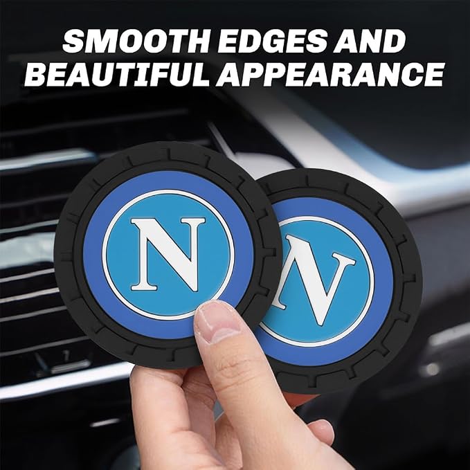 Cup Holder Insert Coaster for Napoli UEFA UCL Fans,Anti Slip Car Cup Coaster Interior Accessories