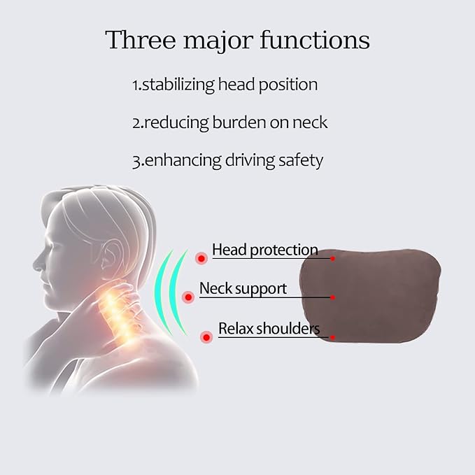 2pcs Car Neck Pillow for headrests,Support Drive Seats Head Cushion Pillows,Superfiber Suede,Plant-Based Polyester,Thickness & Height Adjustable,11.8x7.5,Inner Liner fillable(Grey)