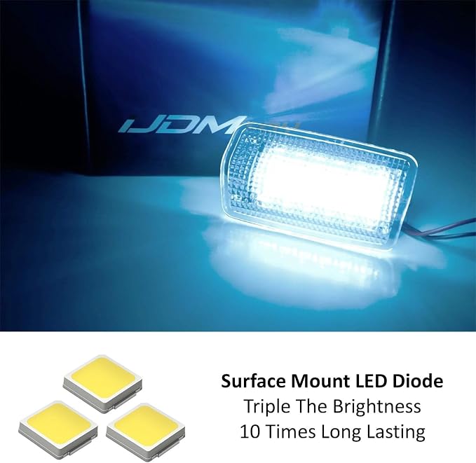 iJDMTOY Full LED Side Door Courtesy Light Assy Compatible With Lexus IS ES GS LS RX GX LX; Compatible With Toyota Avalon Sienna Venza Camry Prius 4Runner, Powered by 18-SMD Ice Blue LED