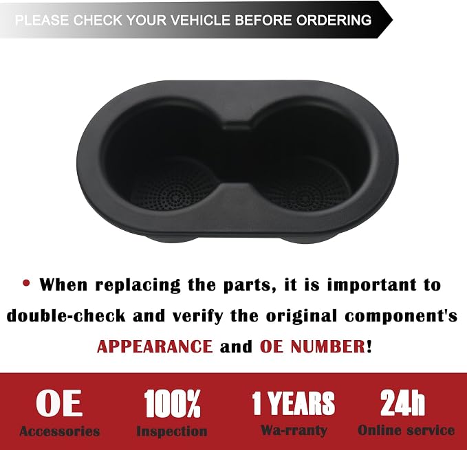 Rear Seat Cup Holder,Compatible with 2005-2011 Dodge DAKOTA/2002-2019 Dodge Ram 1500 2500 3500 4500 5500 Replaces 5HD65DX9AC Back Dual Drink Cupholder
