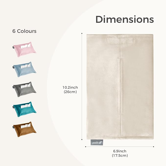 pack all Car Tissue Holder, Premium Microsuede Sun Visor Napkin Dispenser, Wipes Case for Backseat, Vehicle Accessories (Beige)