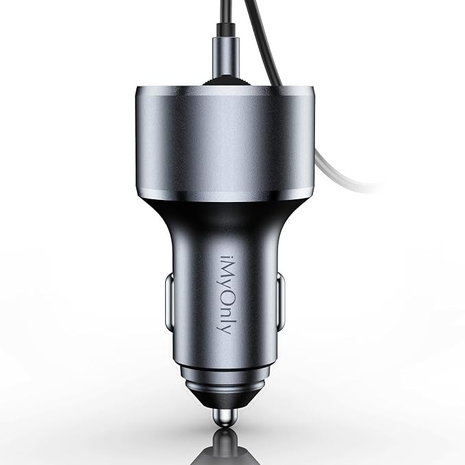Bluetooth V5.4 AUX Car Adapter FM Transmitter | All-Metal, No Static Noise,PD&QC Fast Charger,